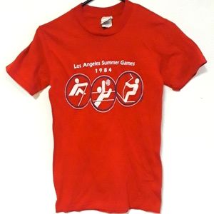VTG. 1984 LOS ANGELES SUMMER GAMES SM RED SHIRT